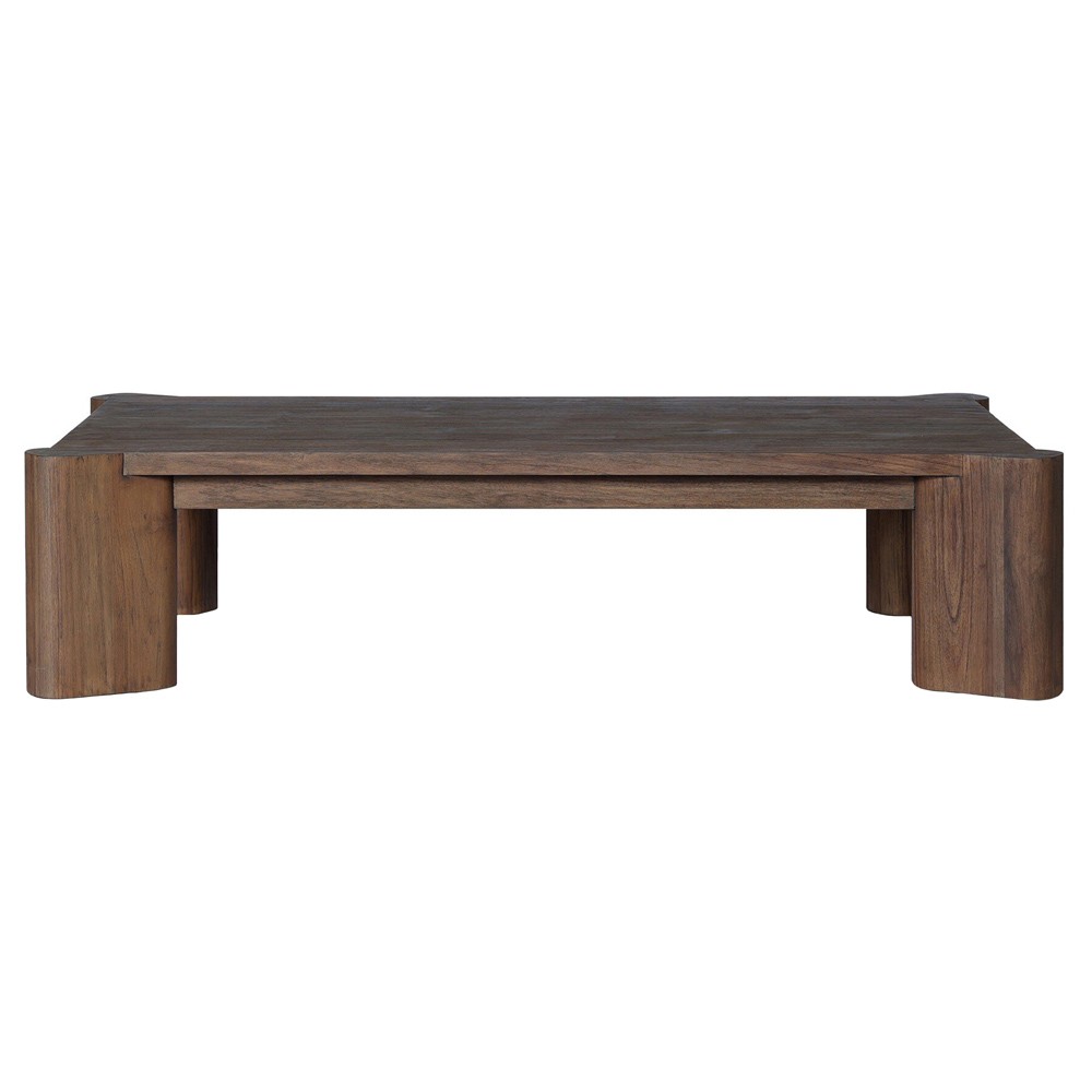 Soho Modern Classic Brown Teak Rectangular Outdoor Coffee Table|
