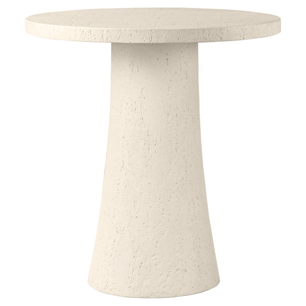 Varda Modern Classic Cream Concrete Round Outdoor Counter Table - 34"|