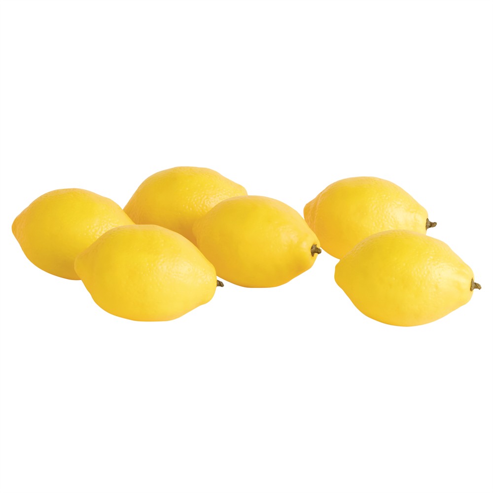 Coleson Updated Traditional Yellow Faux Decorative Lemons - Set of 6|