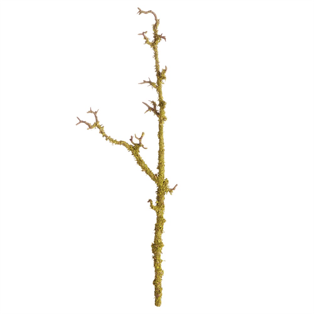 Loire French Country Green Faux Lichen Moss Branch - Set of 2|