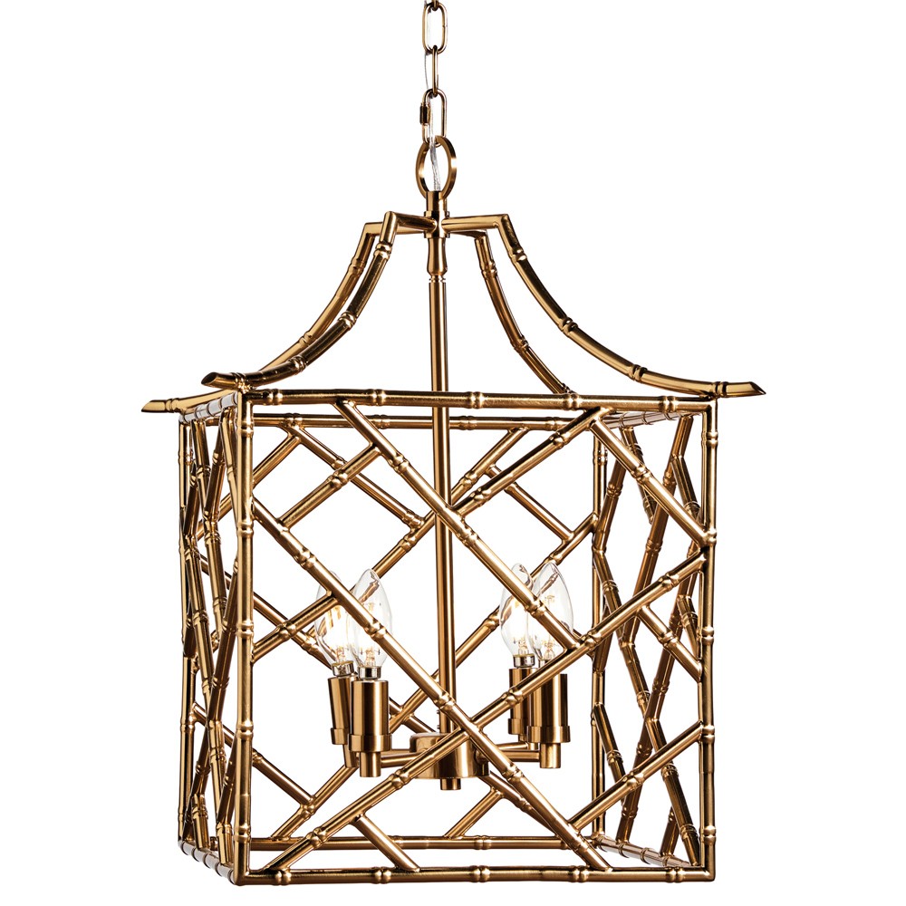 Colten French Country Gold Iron Square Lantern - Small|