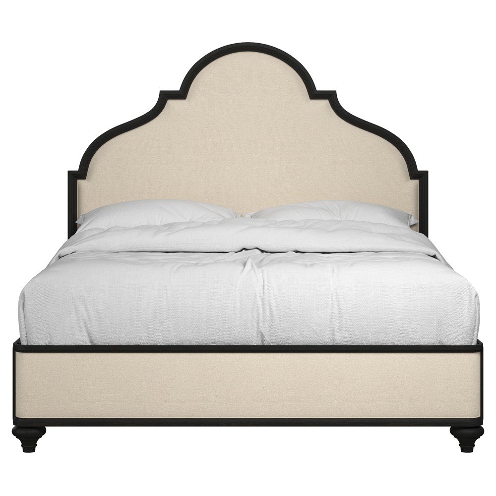 Benny French Country Black Pine Wood Bed - Queen|
