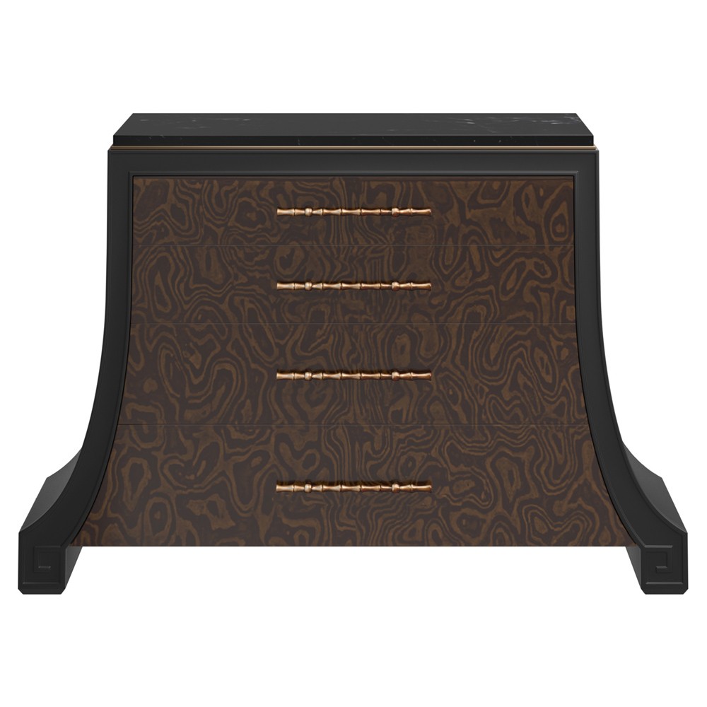 Gatlin Modern Classic Burl Wood Bachelor Chest|