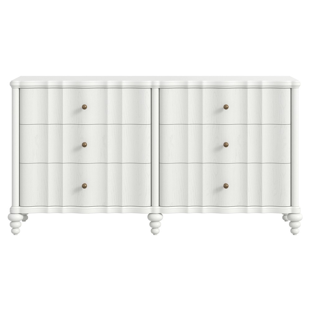 Eren Updated Traditional White Wood Double Dresser|