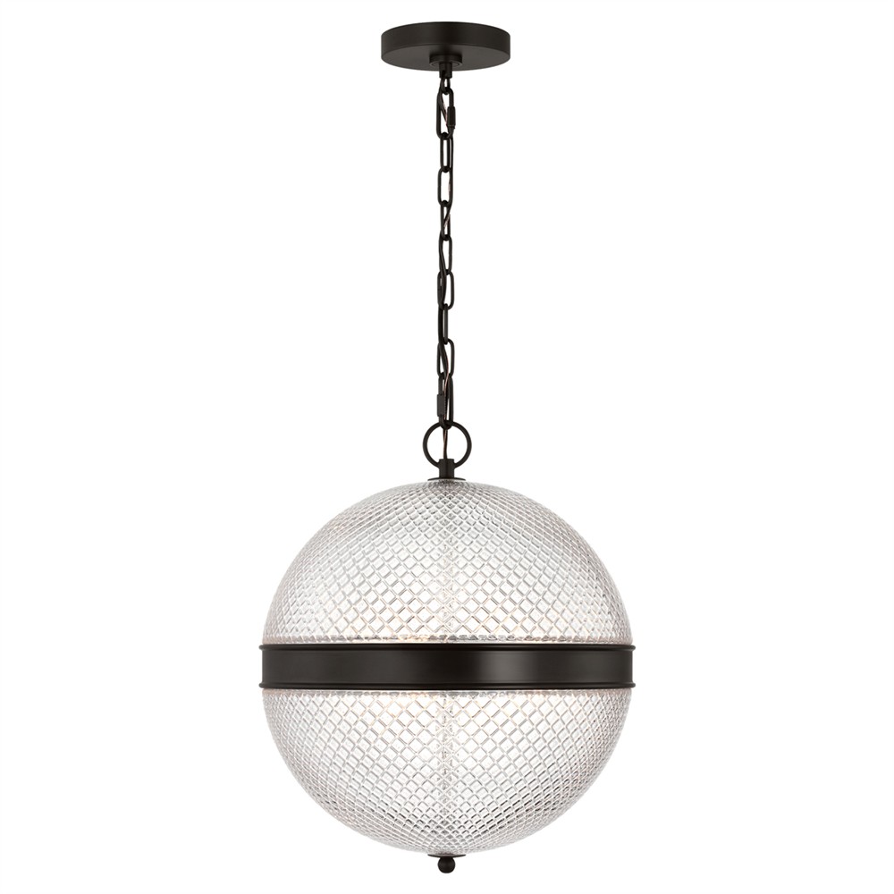 Lucinda Updated Traditional Glass Globe Aged Iron Single Pendant|