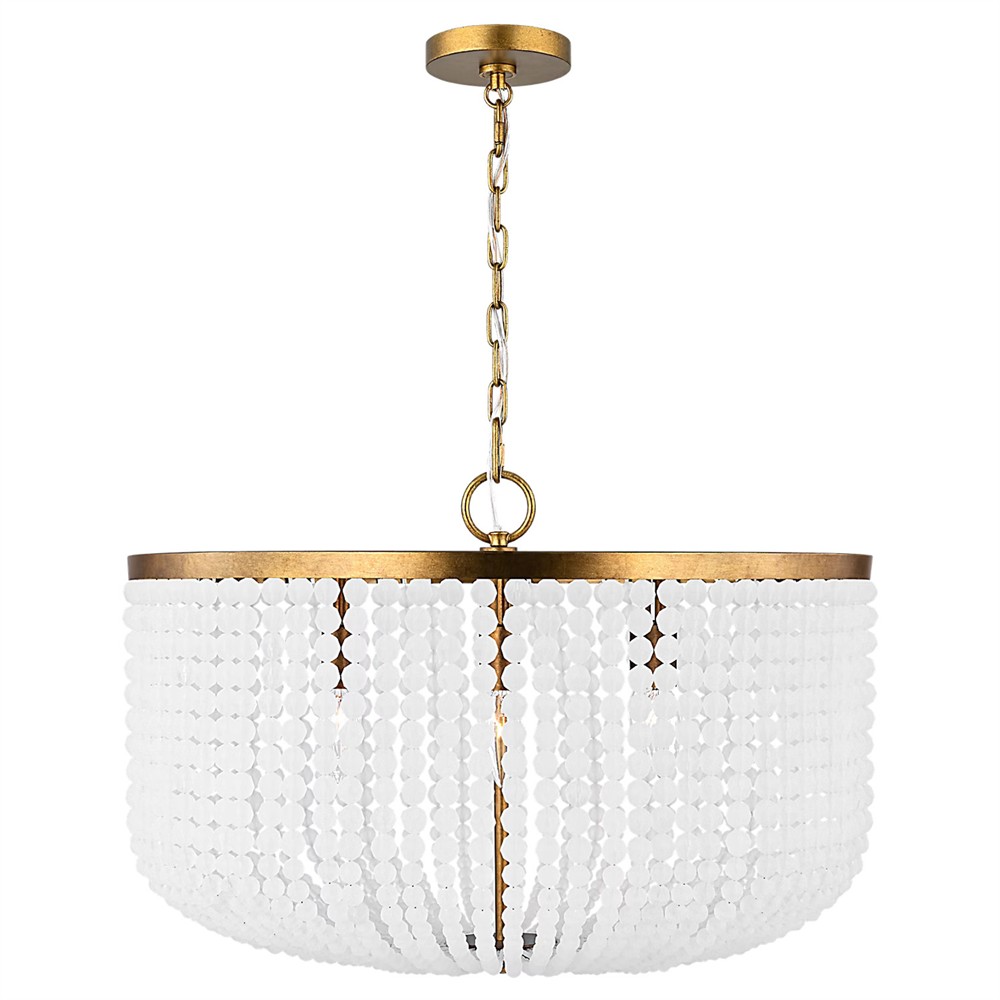 Bellecour Traditional Frosted Acrylic Beads Vintage Gild Chandelier - 24"|