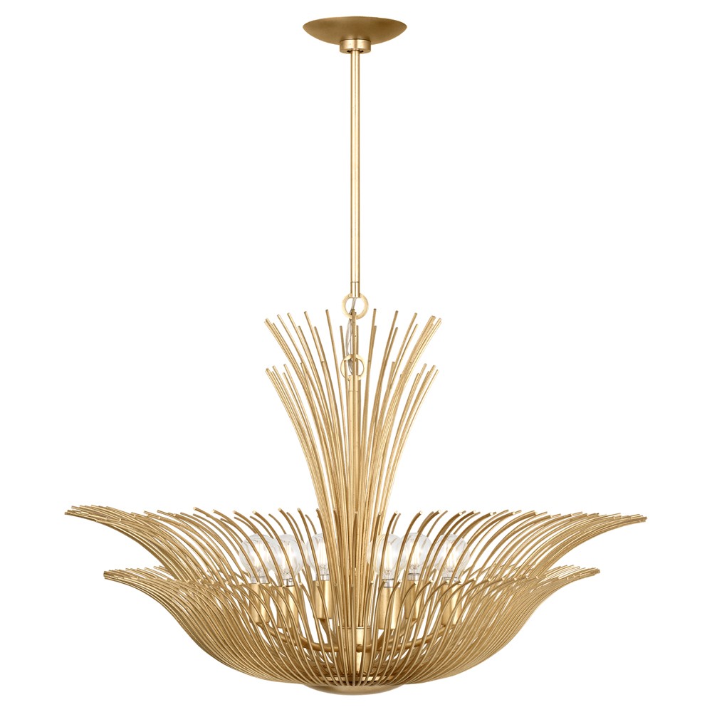 Dorelle French Country Gild Fluted Brass Chandelier - 28"|