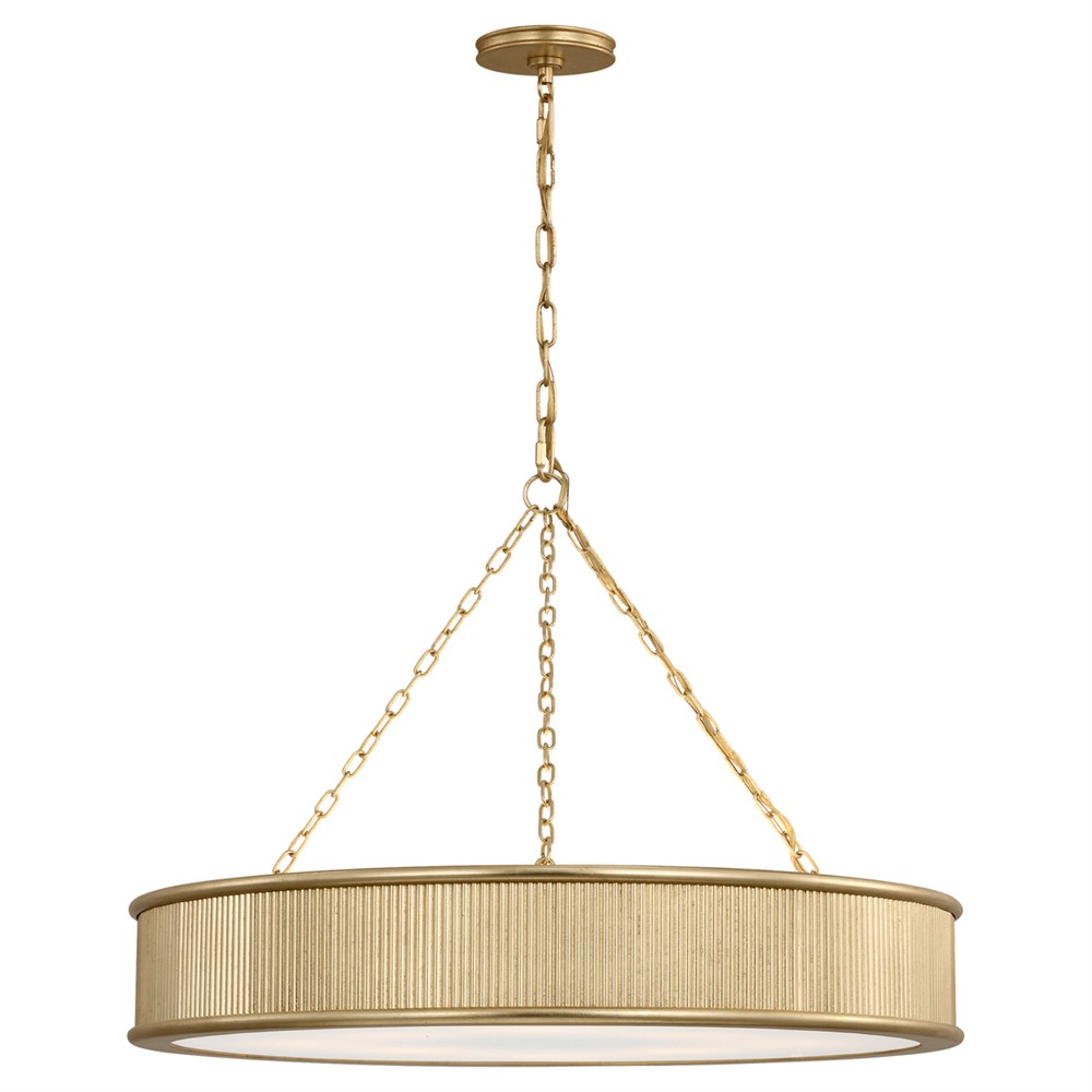 Ritz Traditional Drum Silk Screen Gild Chandelier - 27"|