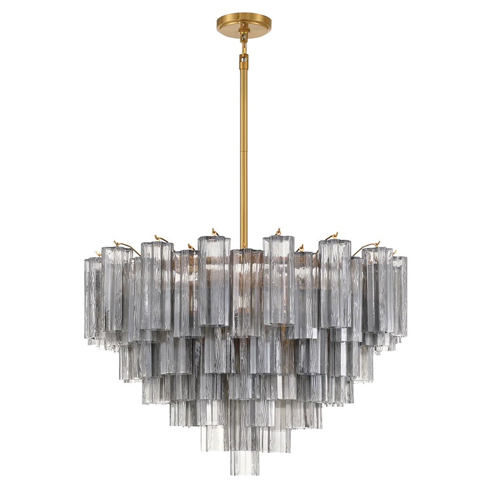 Corin Updated Traditional Smoke Glass 16 Light Chandelier|