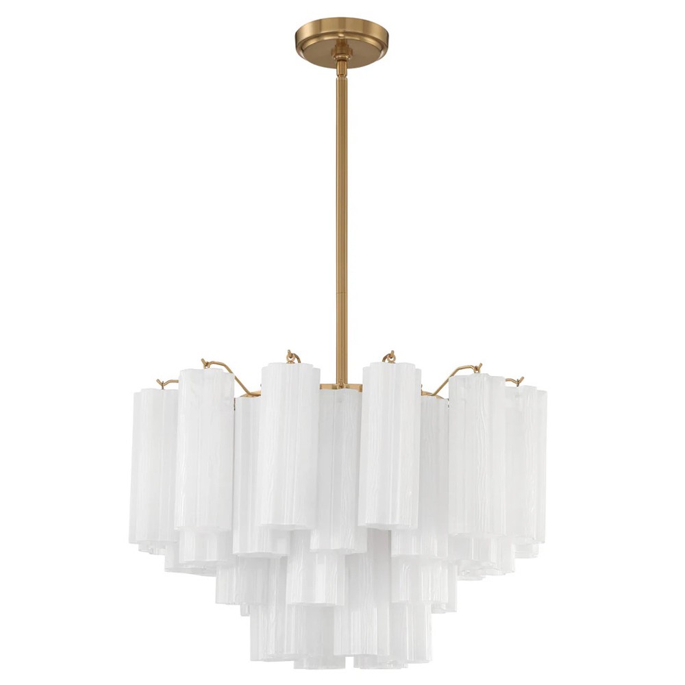 Corin Updated Traditional White Glass 9 Light Chandelier|