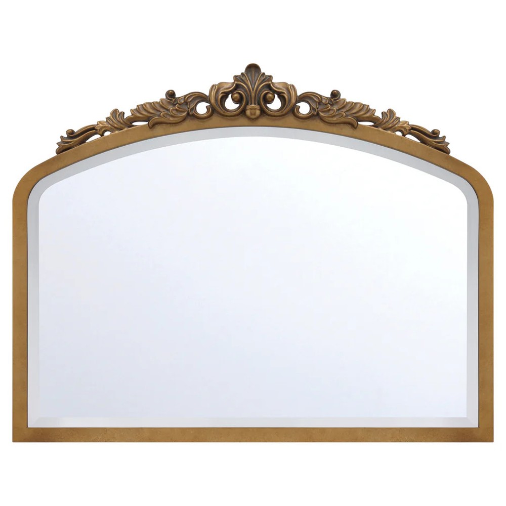 Ardelle Traditional Burnished Brass Arched Wall Mirror|