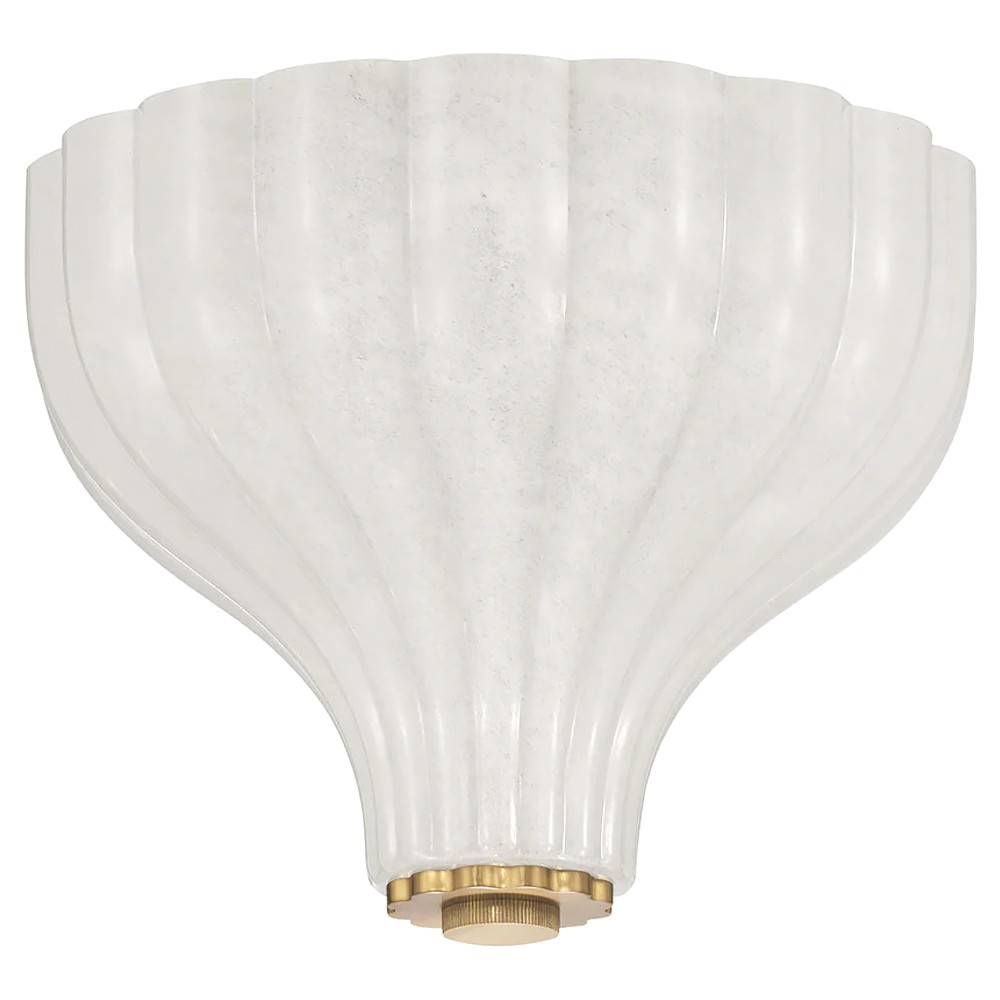 Leland Updated Traditional Fluted White Glass Semi Flush Mount|