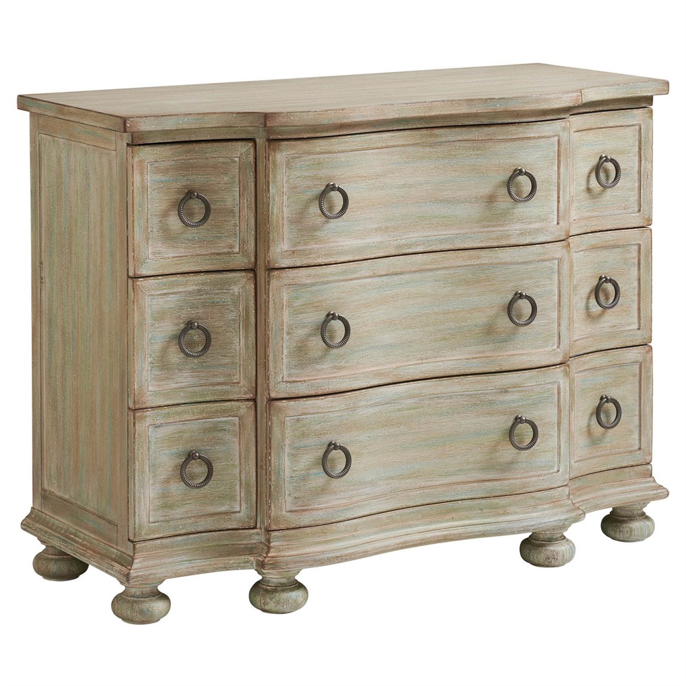 Mc Alister Updated Traditional Weathered Green Hall Chest|