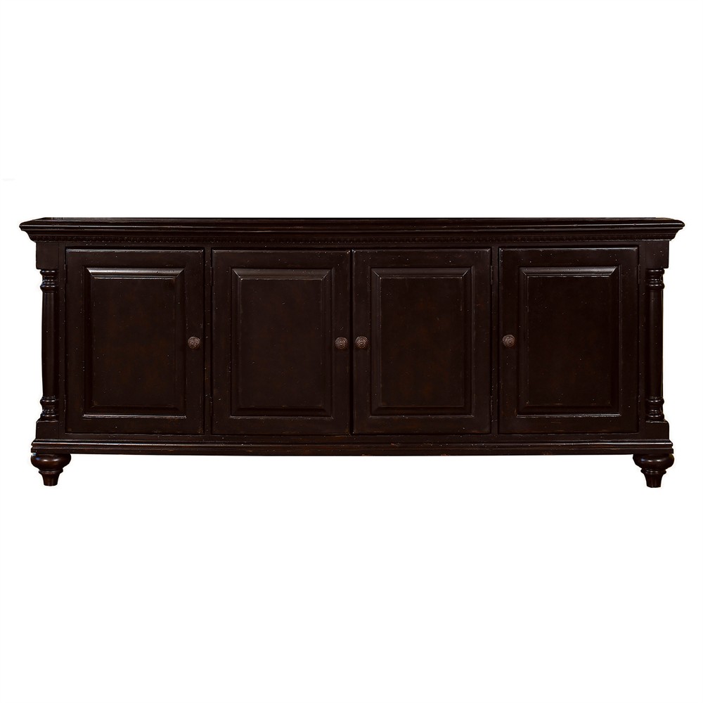 Palazzo Updated Traditional Black Wood Media Cabinet|