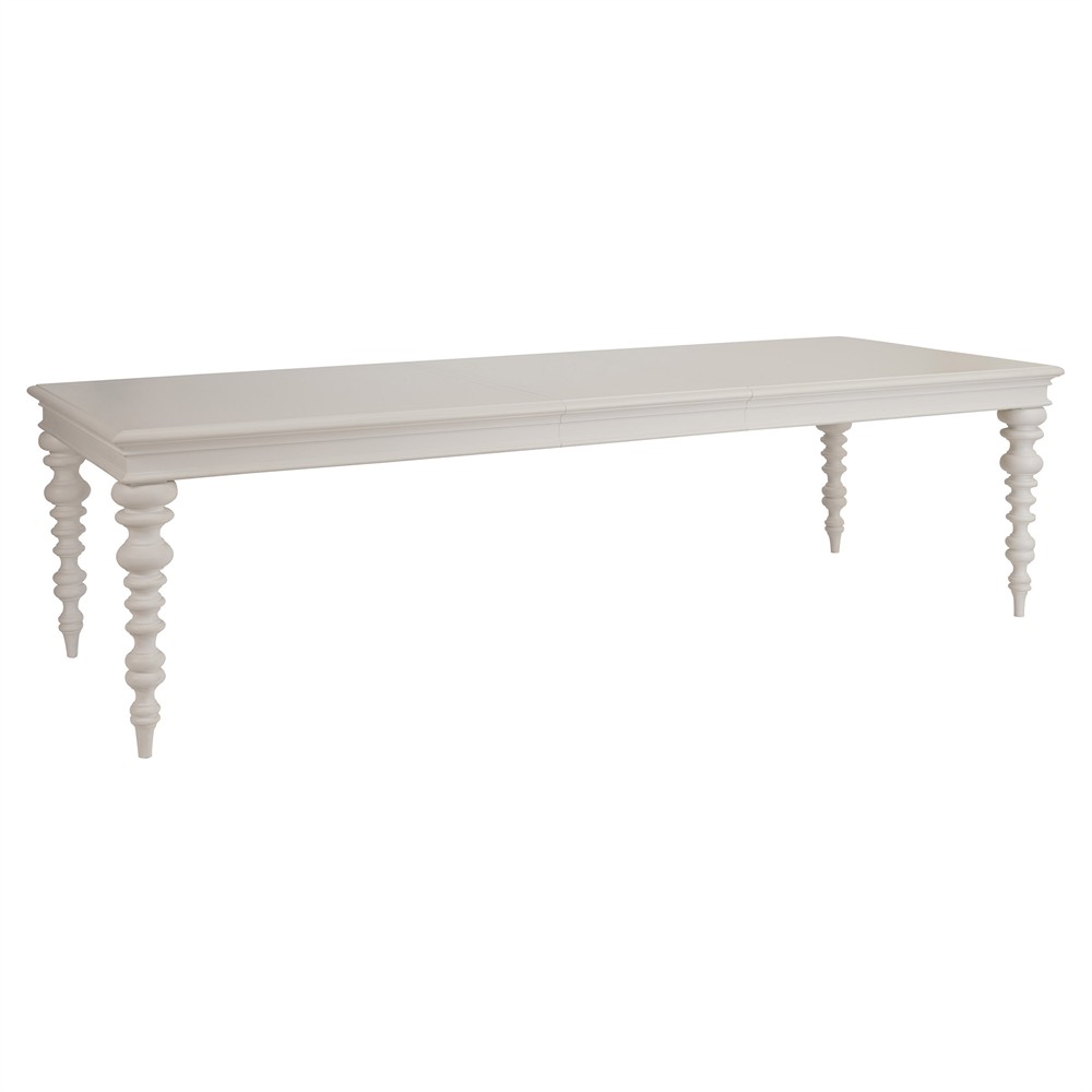 Paloma Updated Traditional White Wood Rectangular Extendable Dining Table - 88-132"|