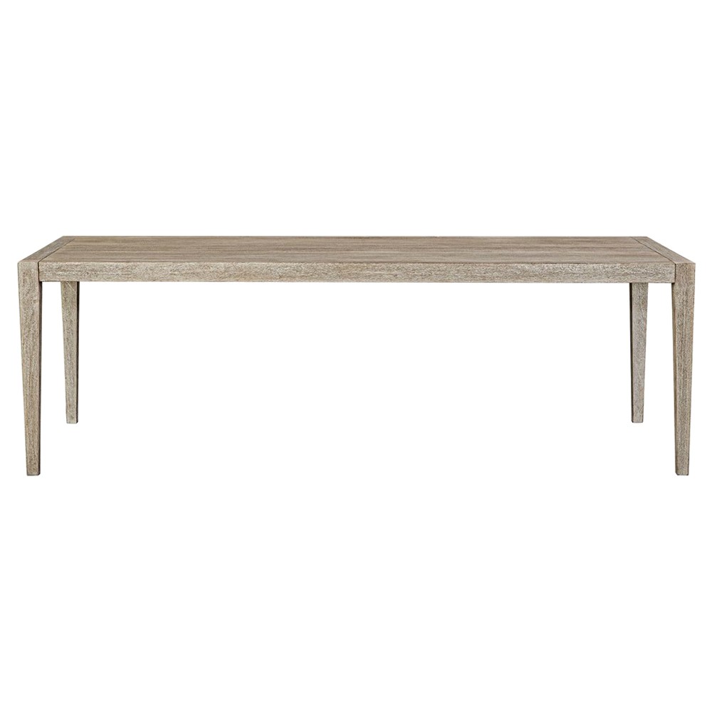 Woodside Coastal Beach Cerused Grey Mahogany Wood Outdoor Dining Table - 92"|
