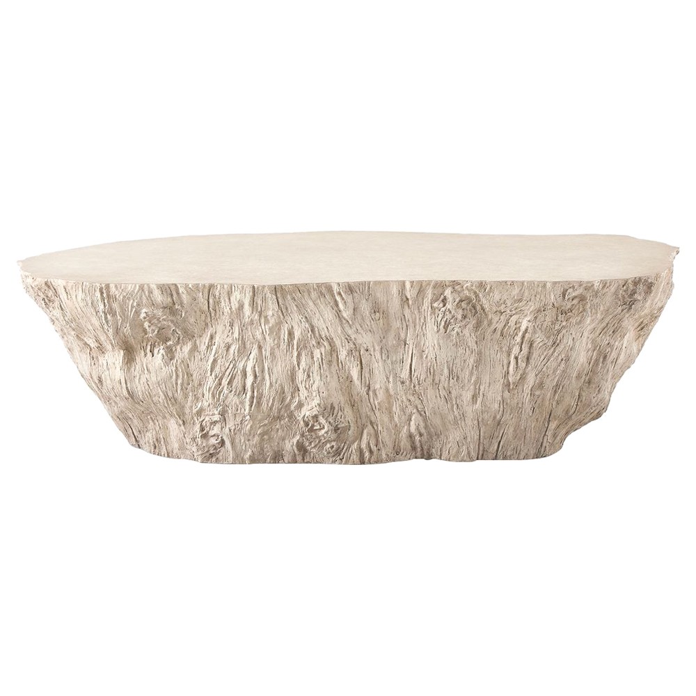 Jasper Coastal Beach White Tree Concrete Freeform Outdoor Coffee Table|