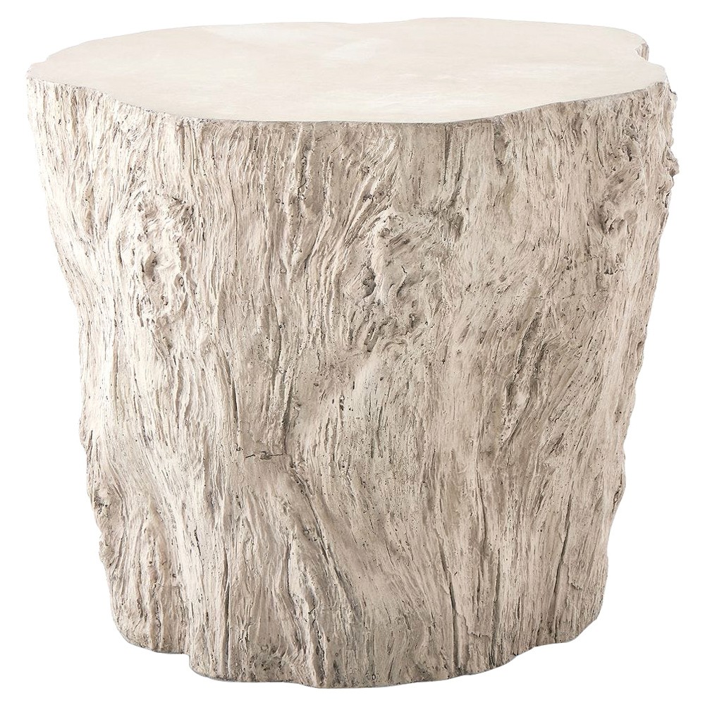 Jasper Coastal Beach White Tree Concrete Round Outdoor Side Table|
