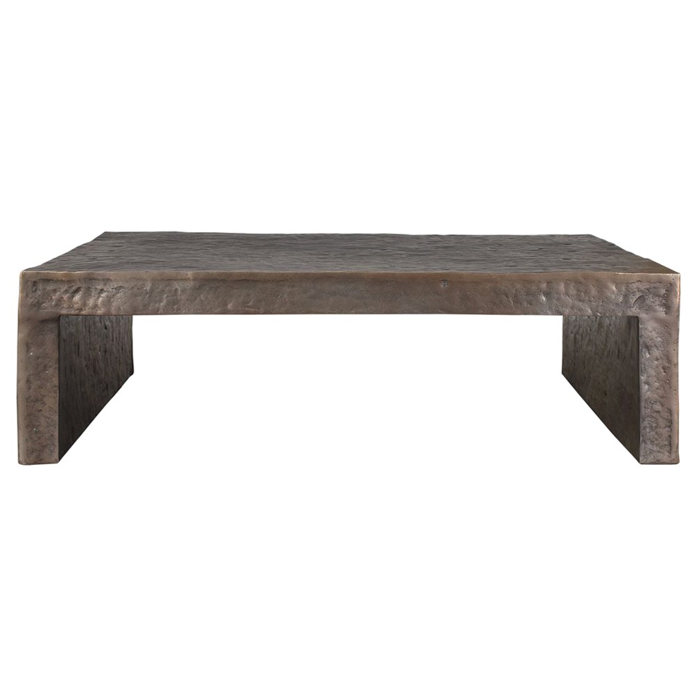 Aubrey Modern Classic Dark Bronze Aluminum Rectangular Outdoor Coffee Table|