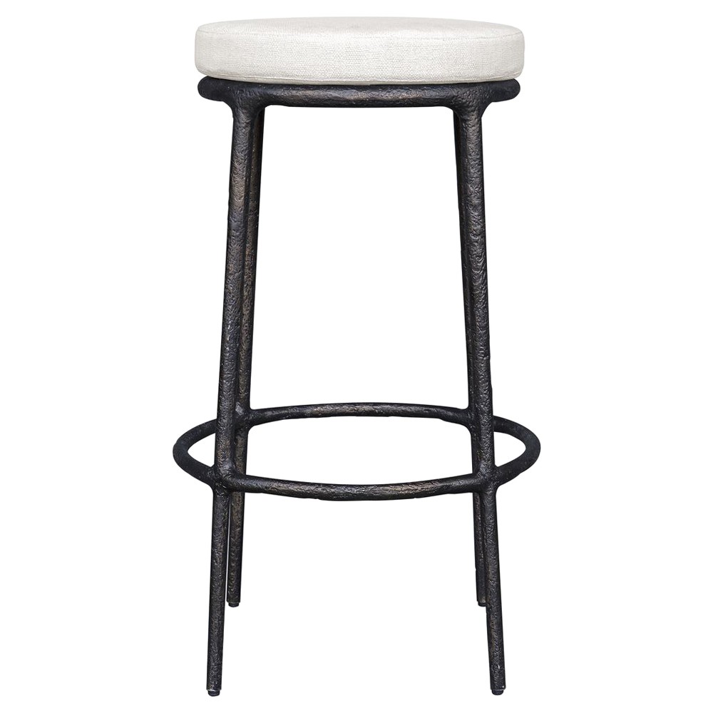 Mayer Modern Classic Black Aluminum Outdoor Bar Stool|