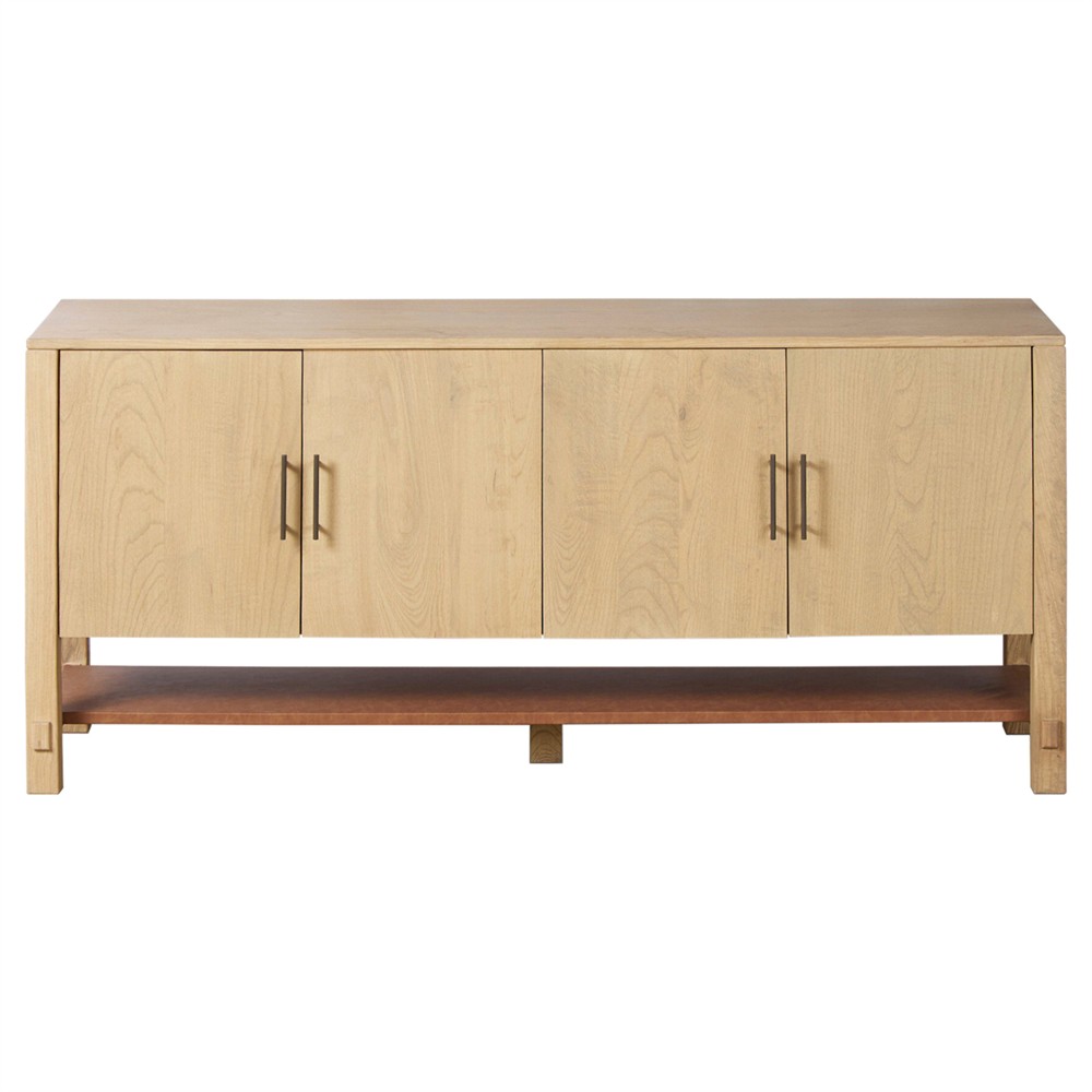 Blake Modern Classic Brown Washed Wood Media Console - 72"|