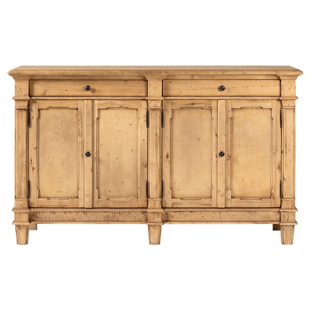 Marjorie Updated Traditional Distressed Bleached Wood Sideboard|