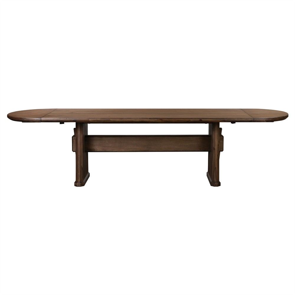 Melina Rustic Lodge Weathered Acacia Extendable Dining Table -  84-120"|