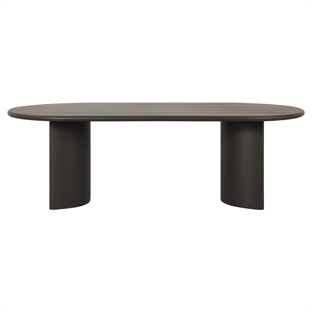 Paris Rustic Lodge Bronze Aluminum Outdoor Oval Dining Table - 94"|