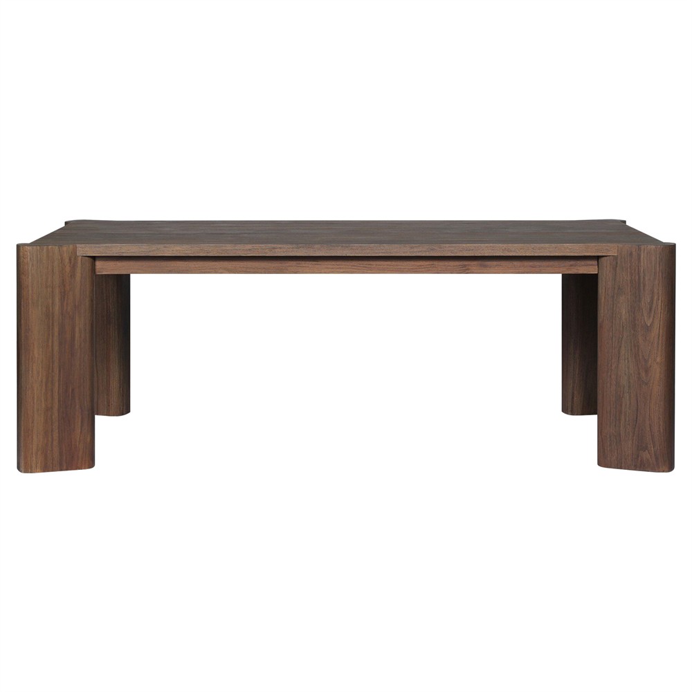 Soho Coastal Beach Brown Teak Rectangular Outdoor Dining Table - 86"|