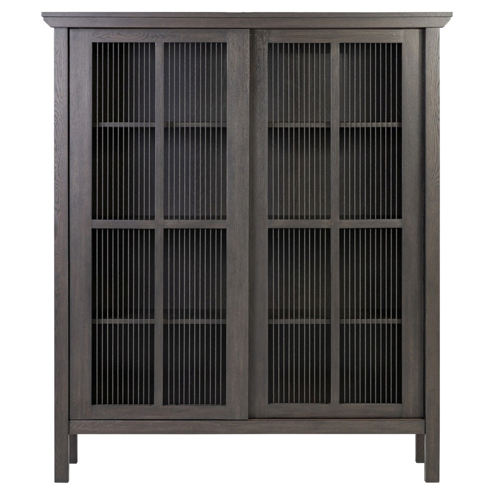 Tuscola Rustic Lodge Smoked Black Oak Wood Cabinet|
