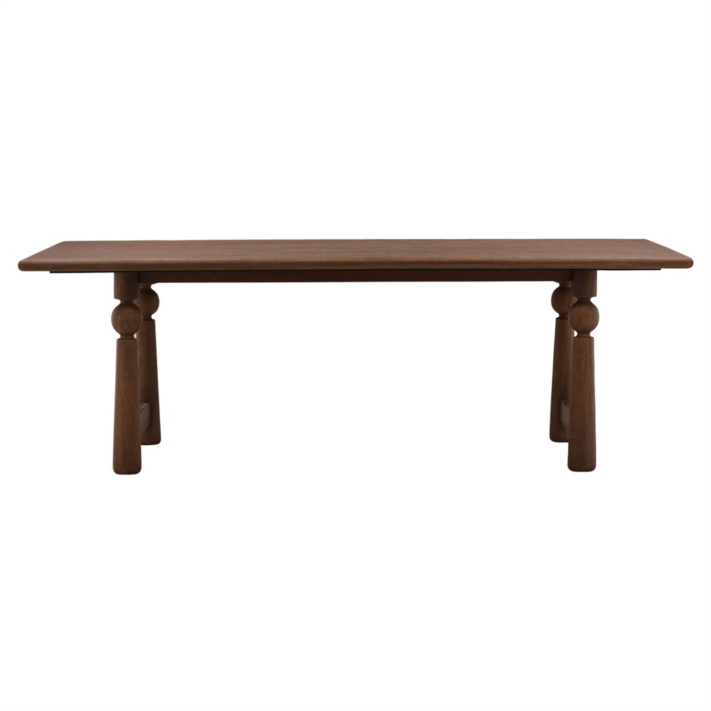 Samuel Updated Traditional Brown Mango Wood Rectangular Dining Table - 90"|