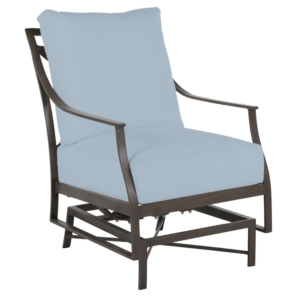Monaco French Country Blue Sunbrella Spring Outdoor Lounge Chair|