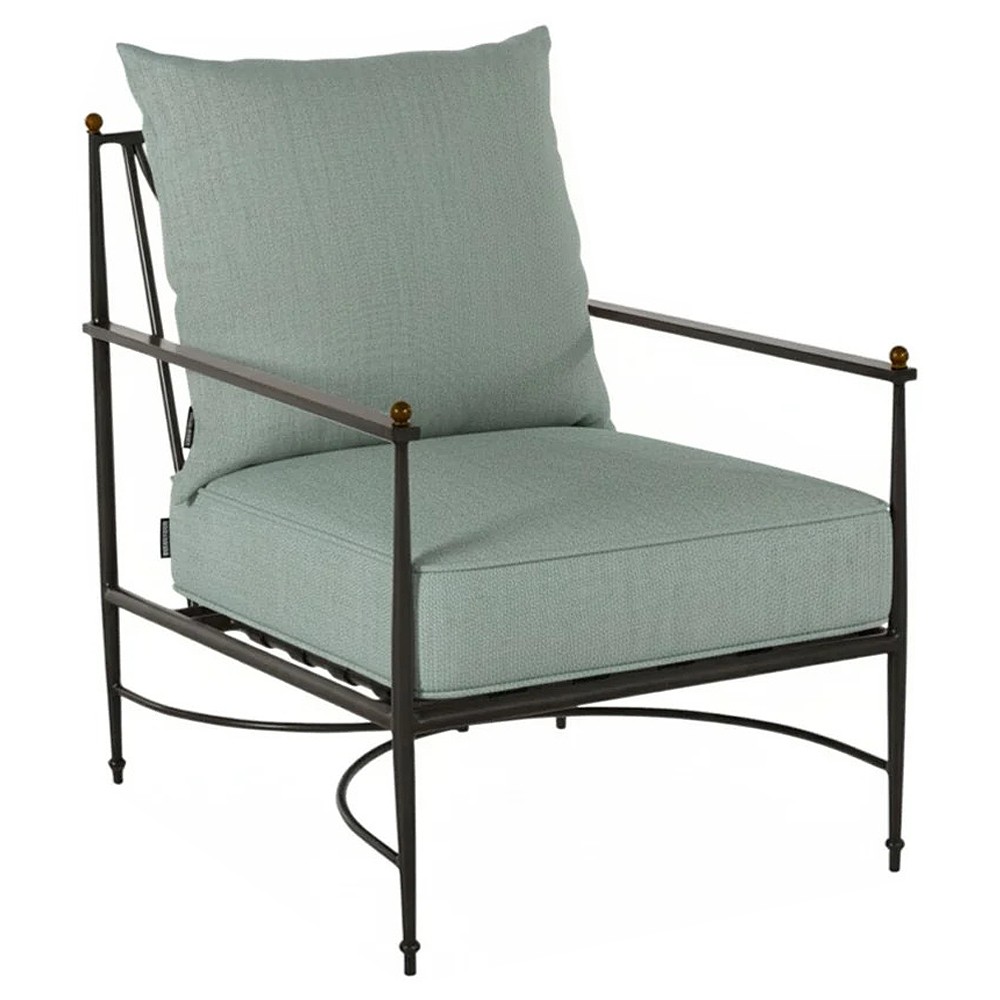 Roma Cast Mist Sunbrella Slate Grey Aluminum Outdoor Lounge Chair|