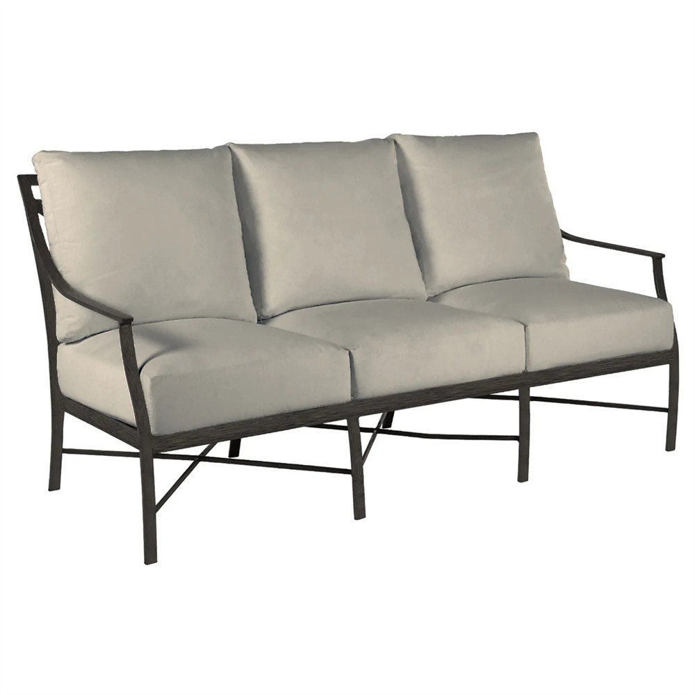 Monaco French Country Grey Sunbrella Outdoor Sofa - 75"|