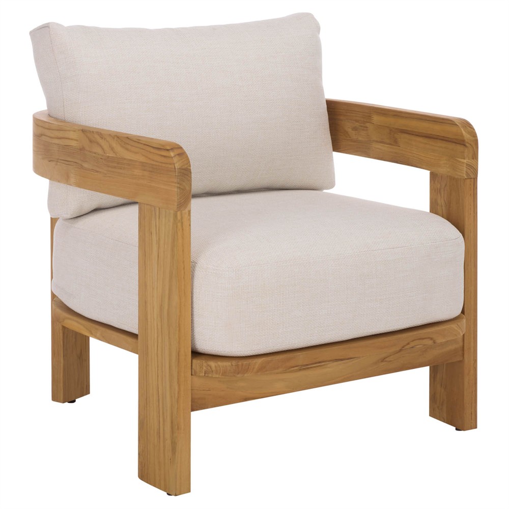 Thiago Modern Classic Natural Teak Wood Outdoor Arm Chair|