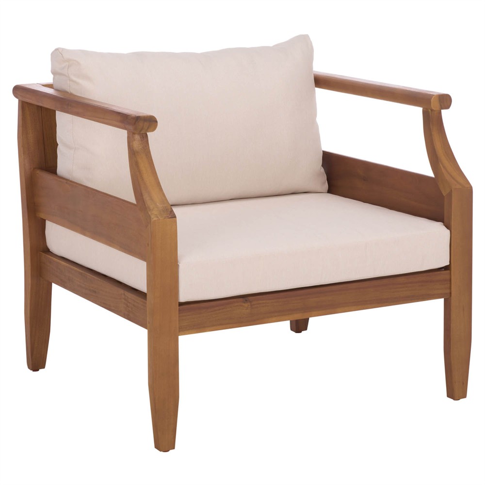 Alba Rustic Lodge Brown Teak Outdoor Arm Chair - Set of 2|