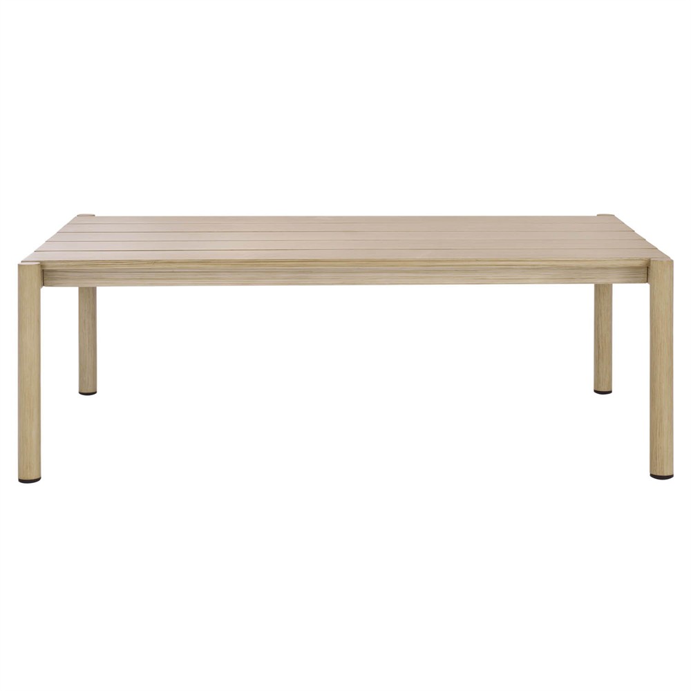 Darla Coastal Beach Natural Wood Rectangular Outdoor Coffee Table|