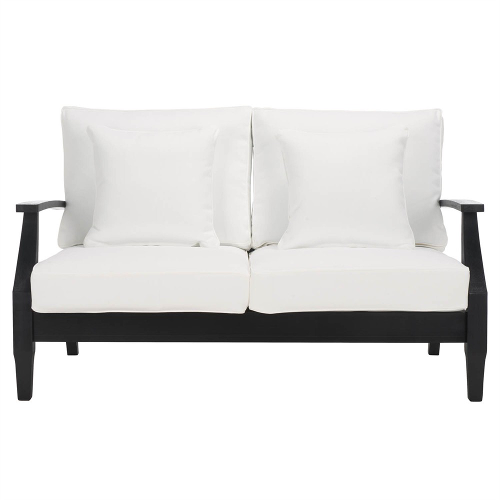 Camila Coastal Beach Black Outdoor Loveseat|