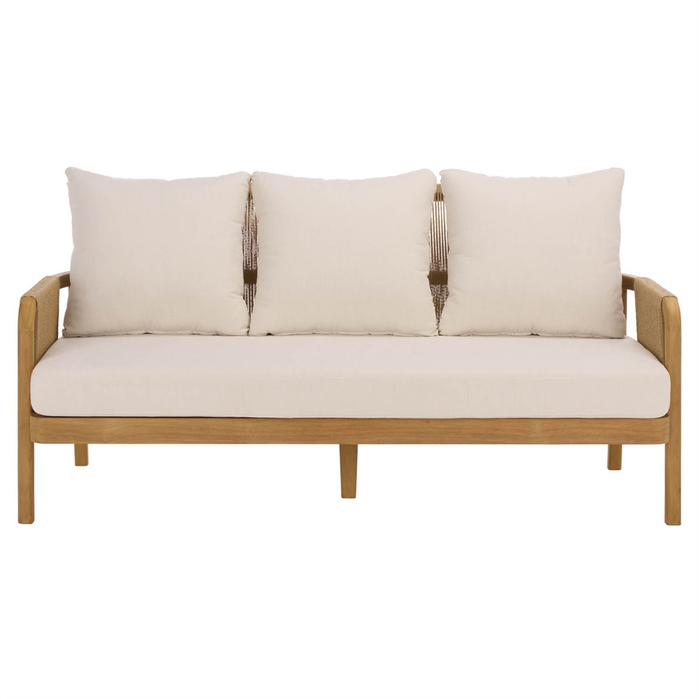 Nina Coastal Beach Natural Teak Outdoor Sofa - 69"|