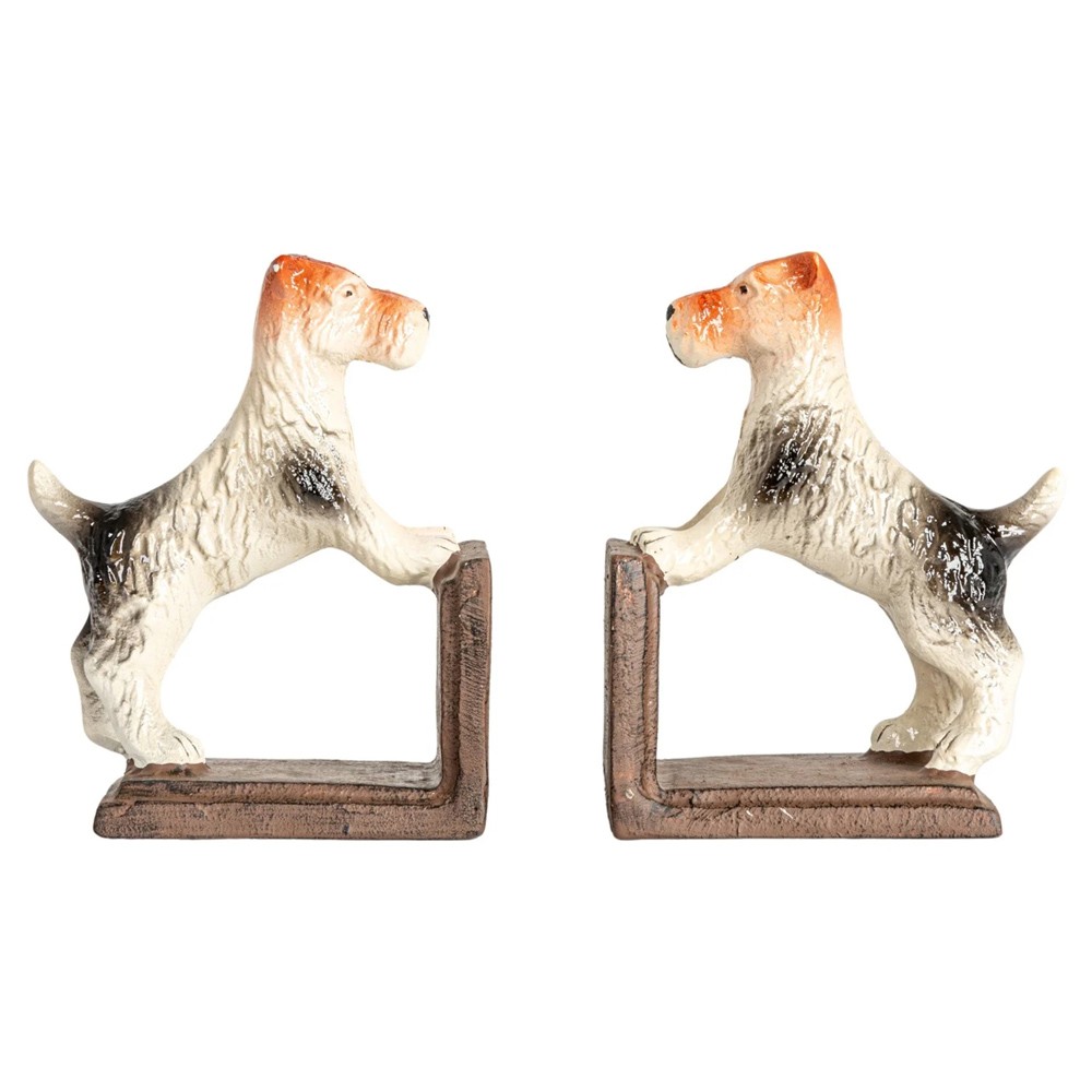 Stanton Updated Traditional White Jack Russell Terrier Bookends|