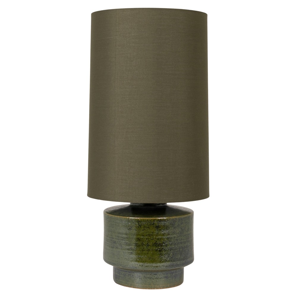 Faye Updated Traditional Dark Green Glazed Ceramic Table Lamp|