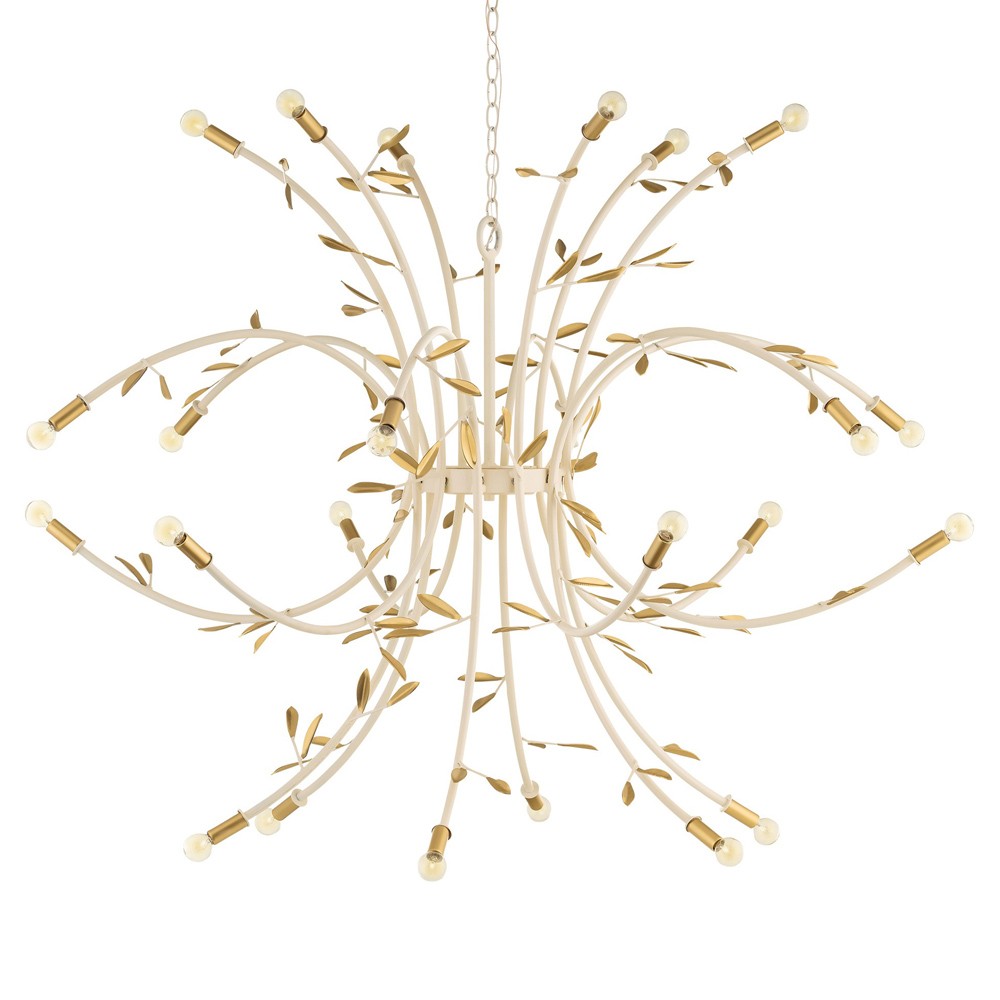 Sylvaire French Country White Steel Vine Arch Chandelier|
