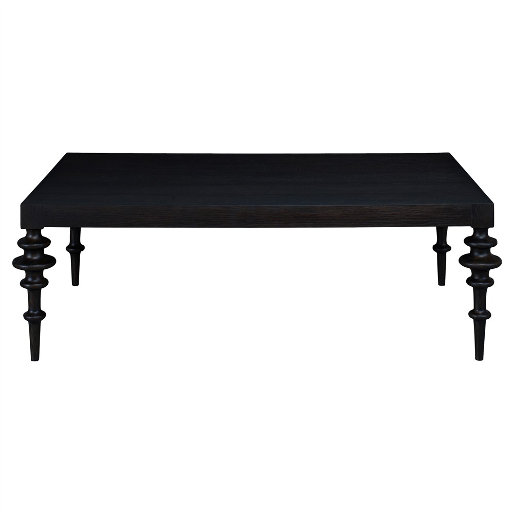 Century Cadence Updated Traditional Brown Oak Rectangular Coffee Table|