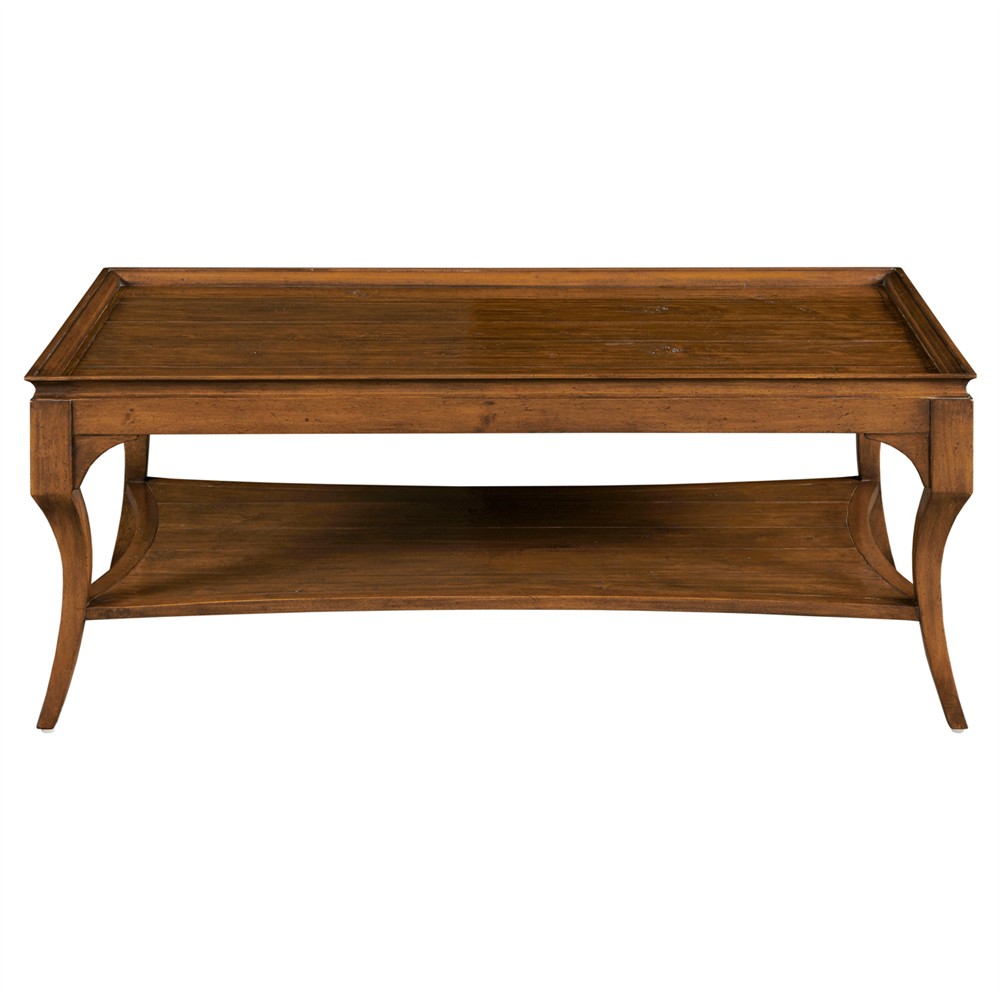 Century Hamilton Updated Traditional Brown Mahogany Wood Rectangular Coffee Table|