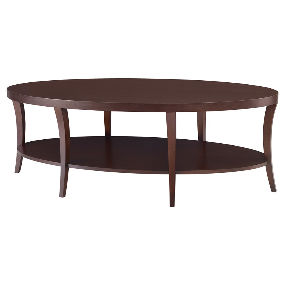 Century Tribeca Modern Classic Brown Maple Wood Oval Coffee Table|