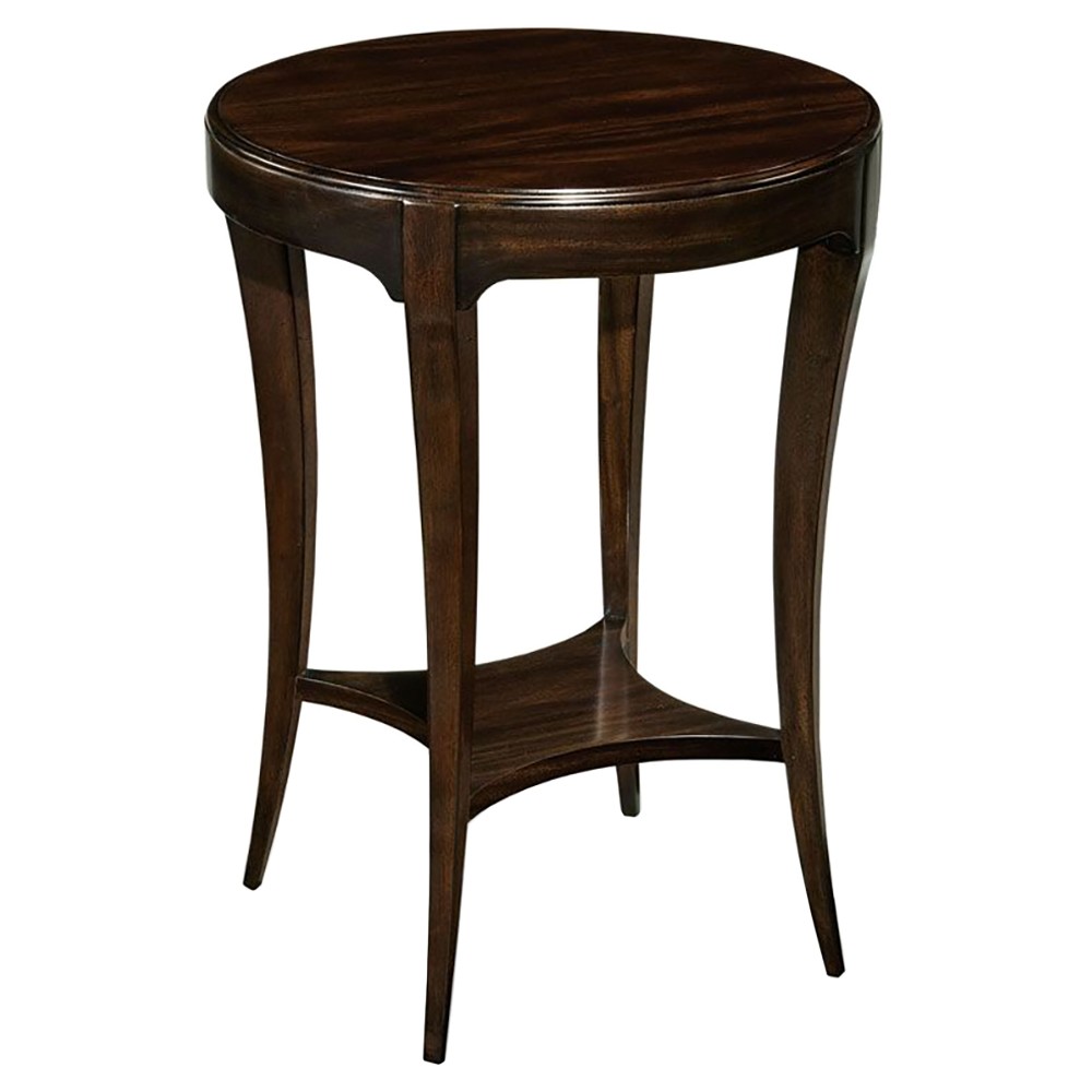 Addison Modern Classic Dark Brown Mahogany Round Side Table - 18"|