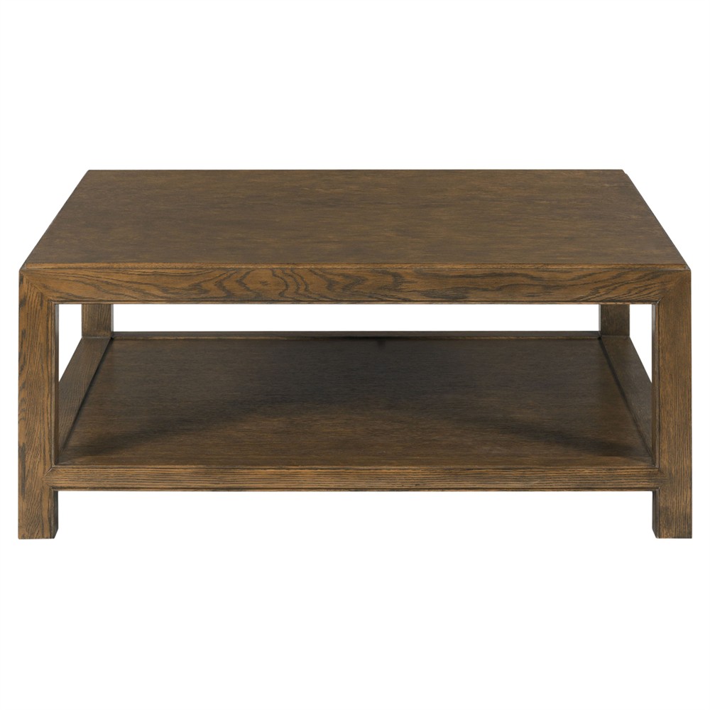 Aurora Modern Classic Brown Ash Wood Square Coffee Table|