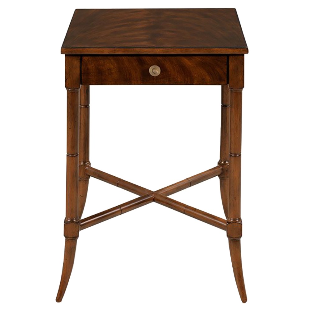Clarkson Updated Traditional Dark Brown Wood Rectangular Side Table|