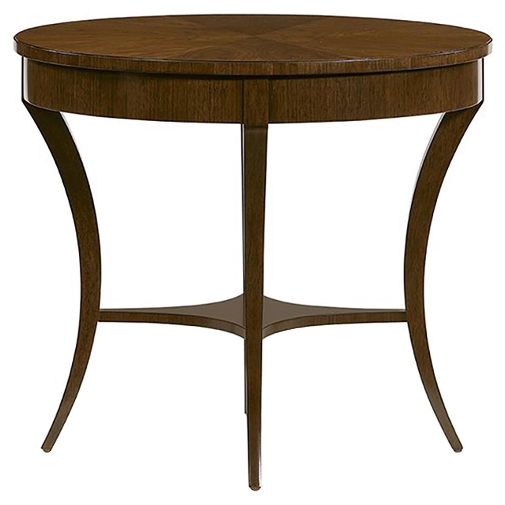 Wellington French Country Dark Brown Wood Oval Side Table|