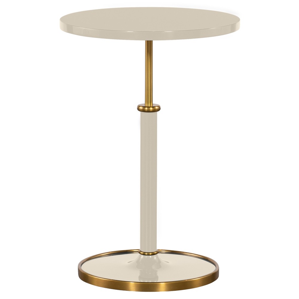 Olsen Modern Classic Cream Wood Round Accent Drink Table|